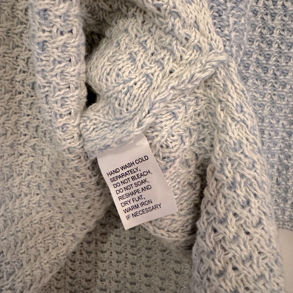 eight eight eight NWT pull over tunic sweater, cream & blue 100% cotton … - Picture 6 of 6